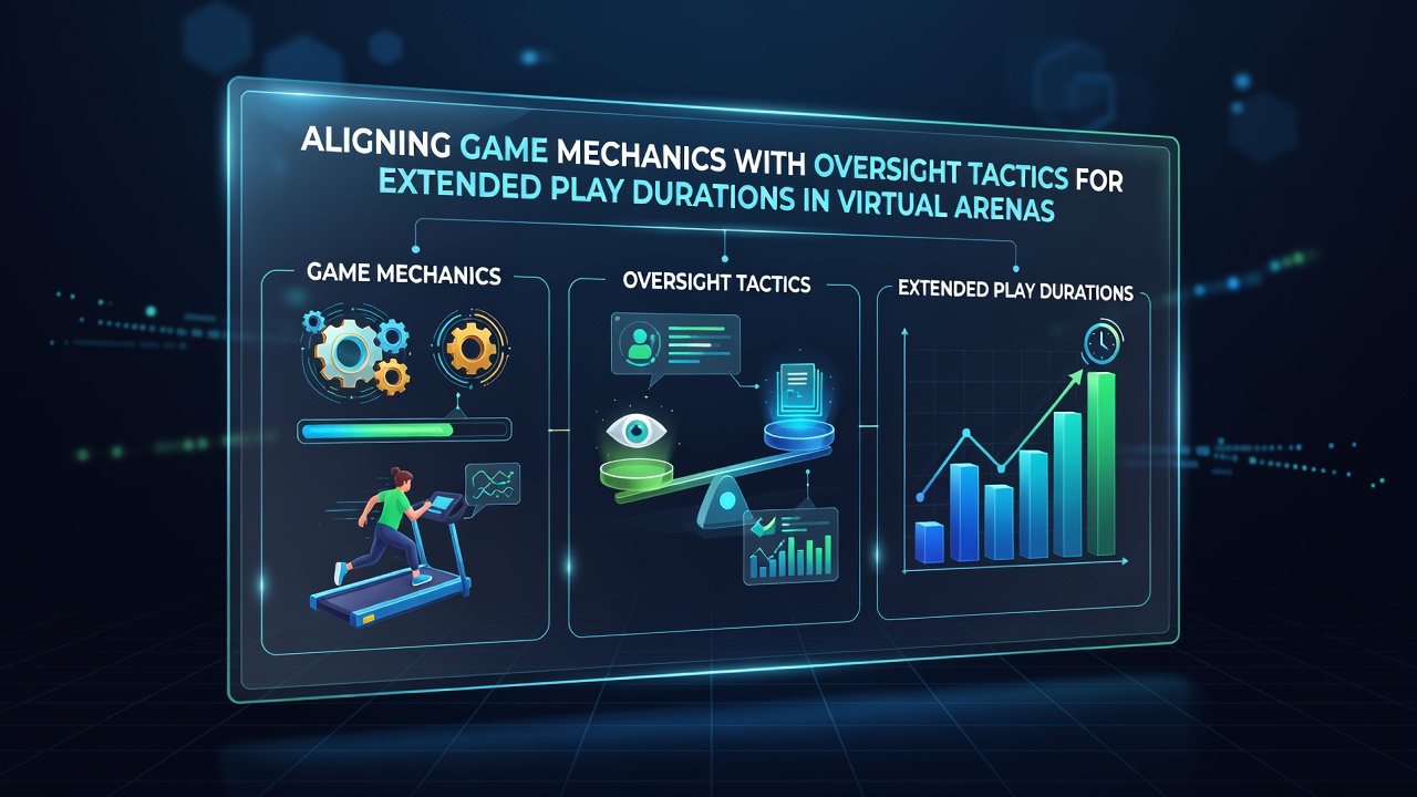 Overview of virtual arena game interfaces showing progression systems and moderation dashboards side by side