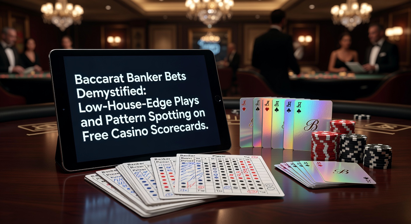 Baccarat table showing banker bet area and scorecard markers in a bustling casino environment