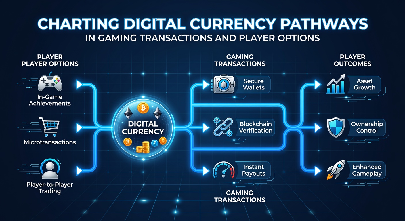 Digital currency icons overlaid on a gaming interface showing transaction flows in virtual economies