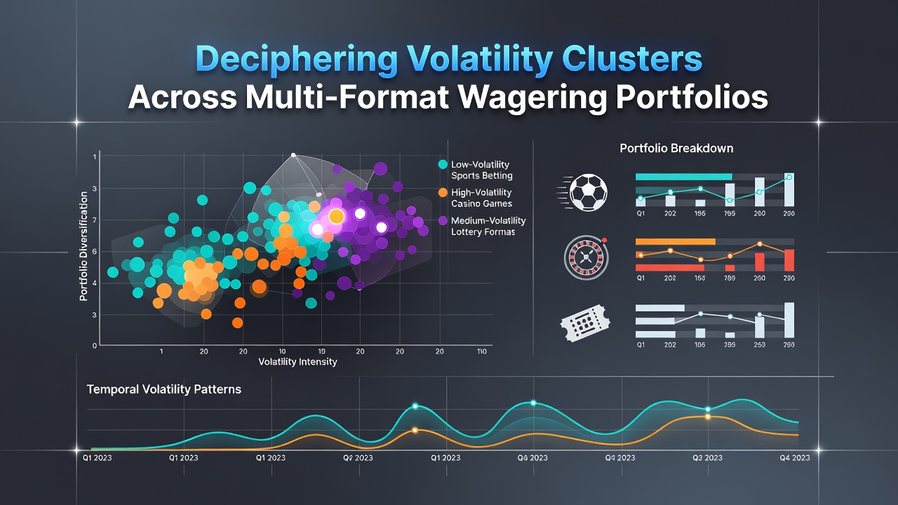 Visual representation of volatility clusters across different wagering formats including sports betting, slots, and table games