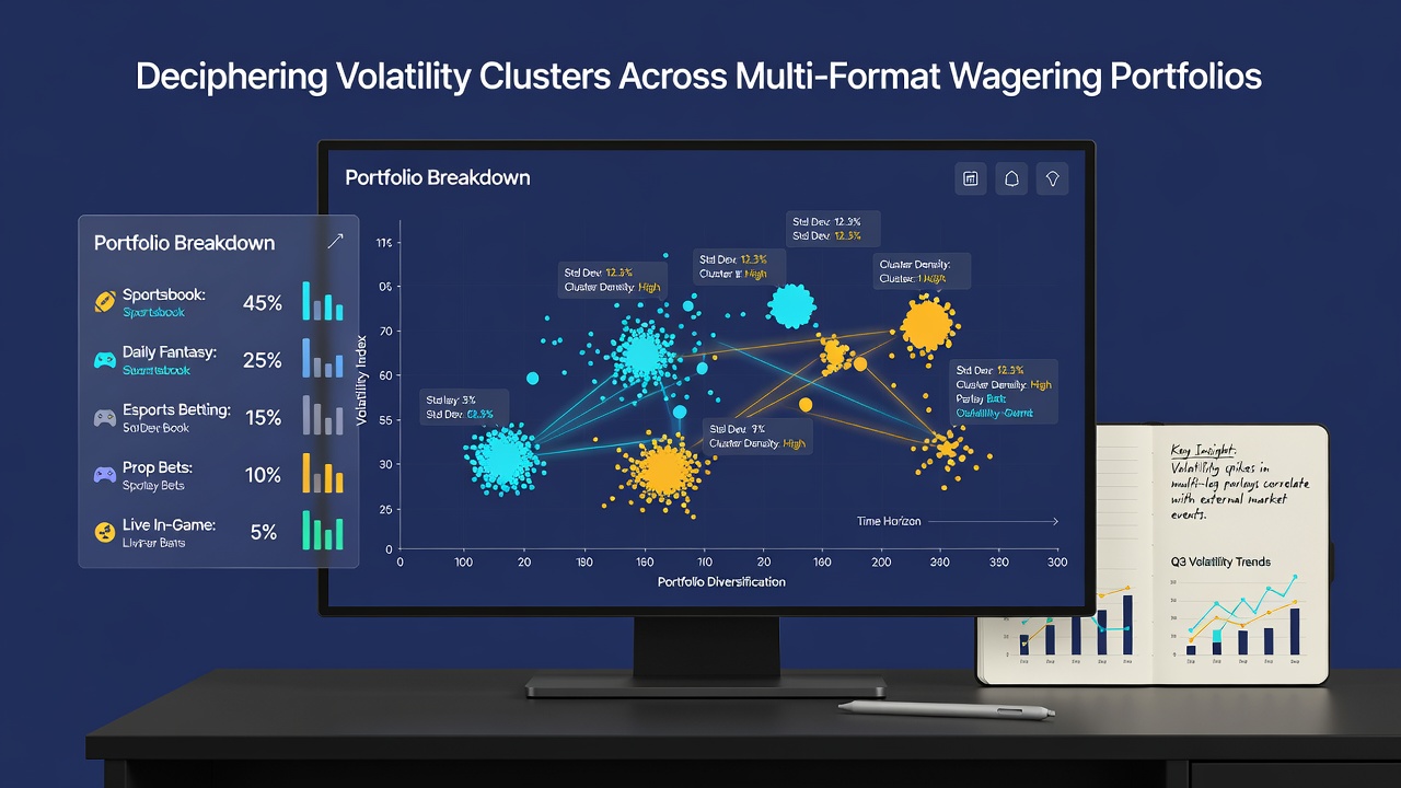 Chart illustrating cross-format volatility correlations in wagering portfolios over a twelve-month period