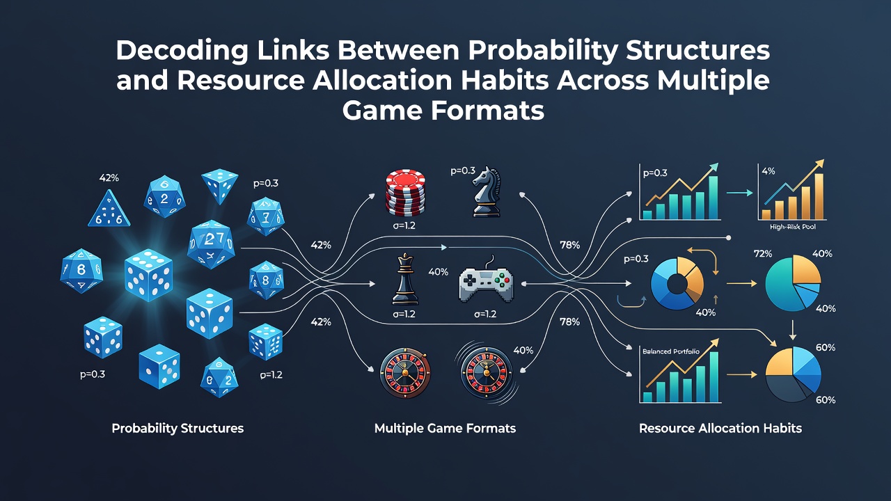 Visual representation of probability distributions and resource allocation models in various game environments