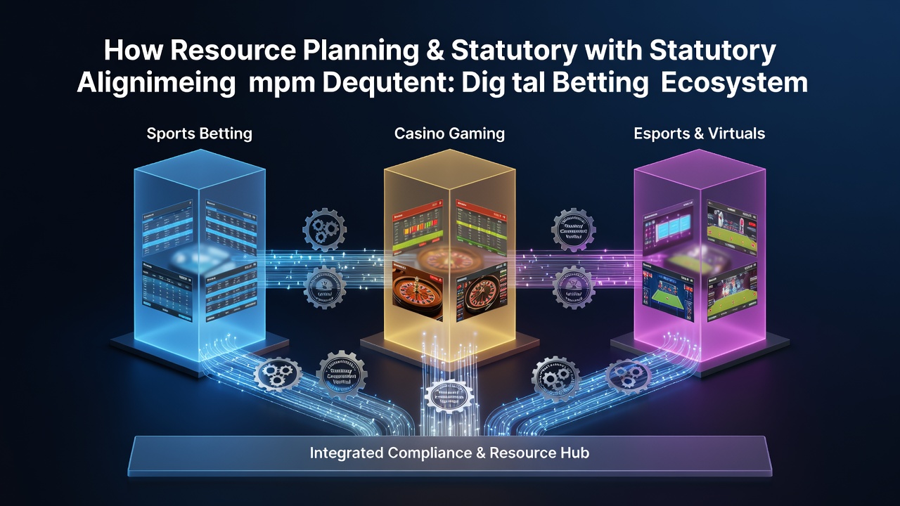 Digital betting platform interface showing resource allocation dashboards and compliance monitoring tools